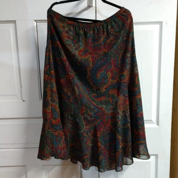 Krazy Kat Elastic Waist A-line Maxi Skirt - Size M - Picture 1 of 7